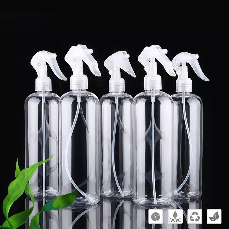 500ml PET 원형 투명 플라스틱 스프레이 병
